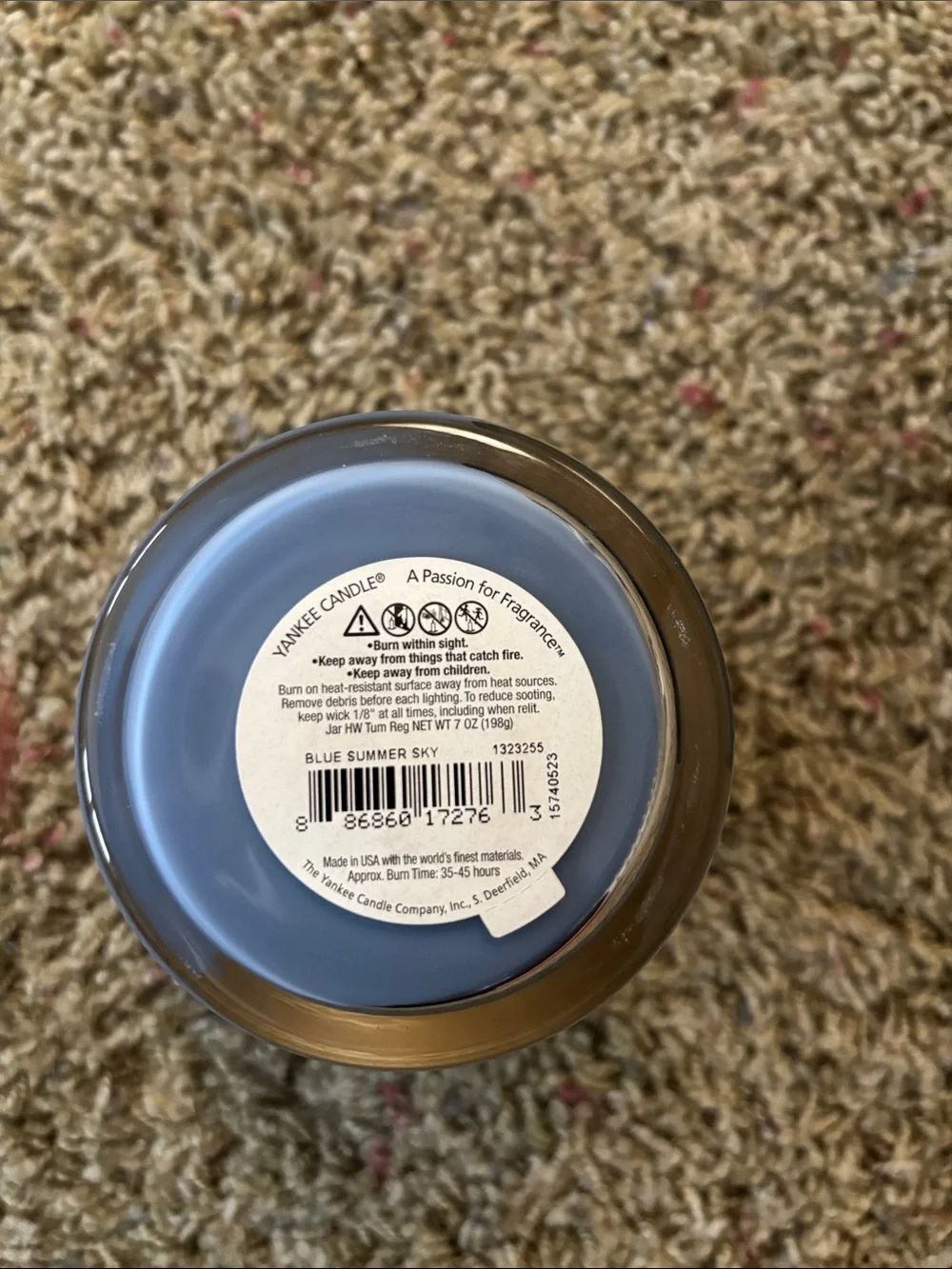 Yankee Candle Blue Summer Sky 7 oz. Scented Jar Candle
